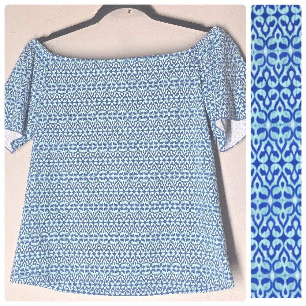J McLaughlin Catalina Cloth Nomi Top‎ Coastal Resort Short Sleeve Womens XS